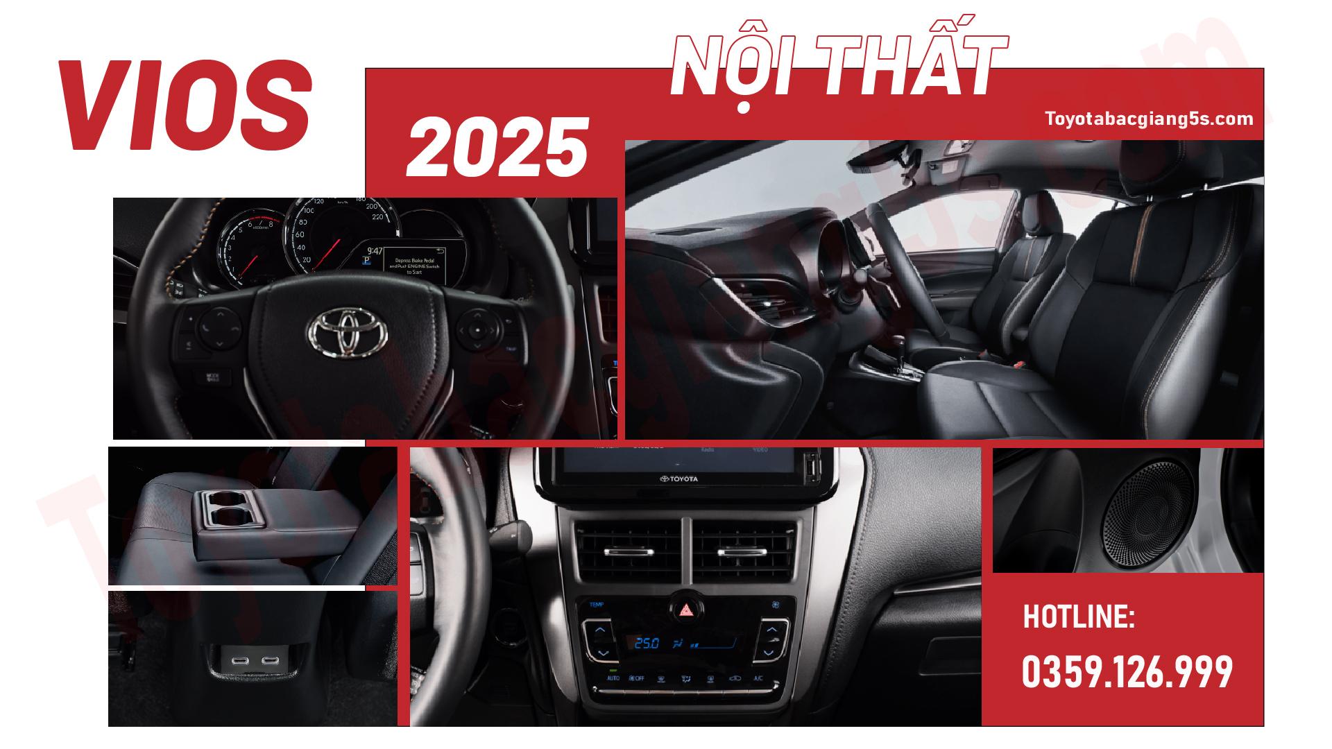 Toyota Vios có nội thất rộng rãi, tiện nghi vượt trội