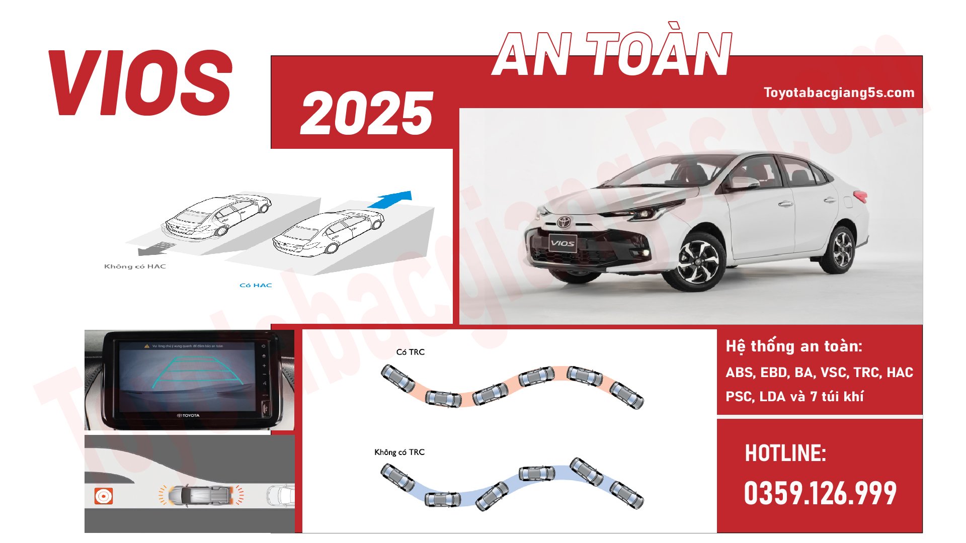 Toyota Vios có trang bị an toàn và công nghệ tiên tiến